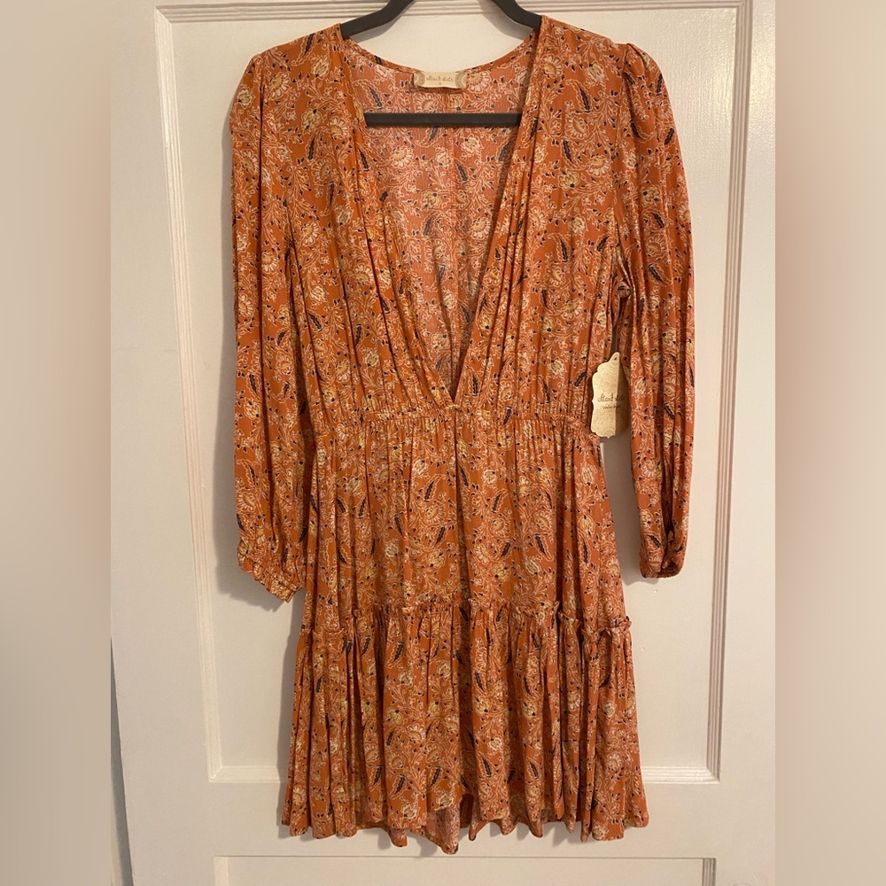 NWT ALTAR’D STATE orange long sleeve dress